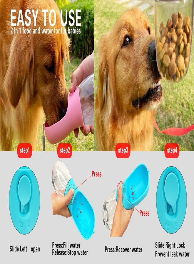 AVELORA Dog Water Bottle,Portable pet Water Bottle with Food Container,Outdoor Portable Water Dispenser for Cat,Rabbit,Puppy and Other Pets for Walking,Hiking,Travel(10oz) - Image 4