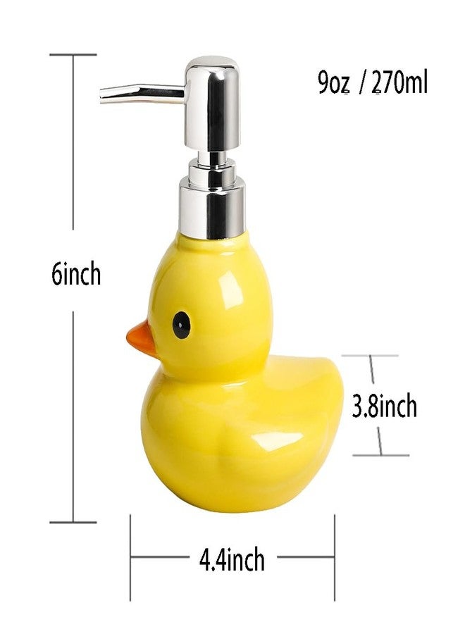123Arts Ceramic Duck Soap Dispenser with Pump Soap Bottle or Lotion Bottle, 9 oz - Image 2