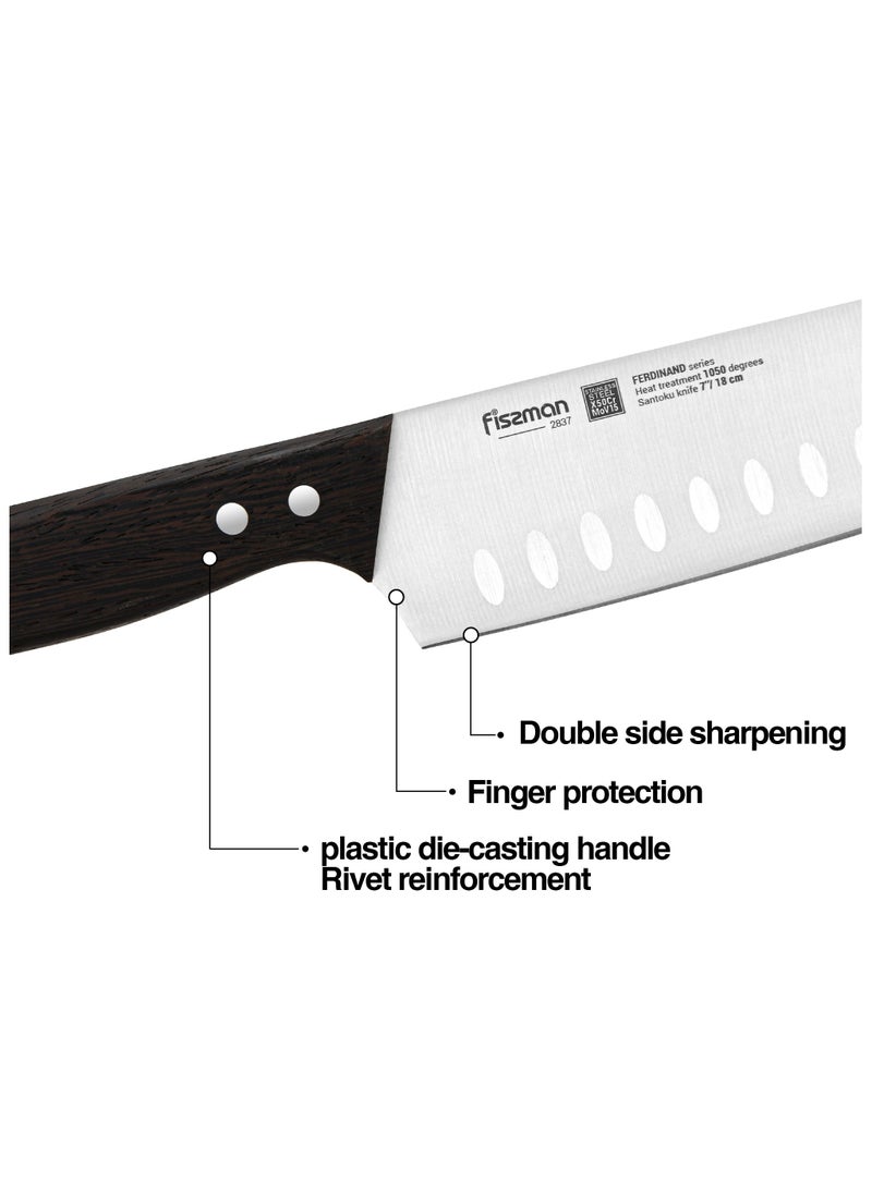 Fissman 7'' Santoku Knife  Ferdinand Series with Sharp Blade and Sturdy Non Slip Handle Minimalist Design Stainless Steel Suitable for Home Restaurant  - Image 2