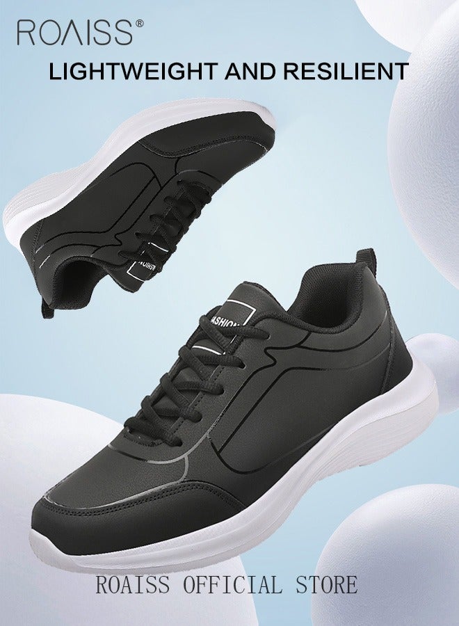 roaiss Men Stylish Low Top Sneakers, Lightweight Breathable Trainers for Men, Lace up Non Slip Sports Shoes, Shock Absorbing Athletic Shoes with Soft Lining, Suitable for Daily Wear, Running and Outdoor Activities - Image 5