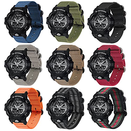 Lijinlan Nylon Replacement Strap for Casio G-Shock Watch Model DW-5600E, DW-5600, DW-5600BB, DW-5700, DW-6900, GW5610, DW-D5500 Series Accessory(Silver) - Image 3