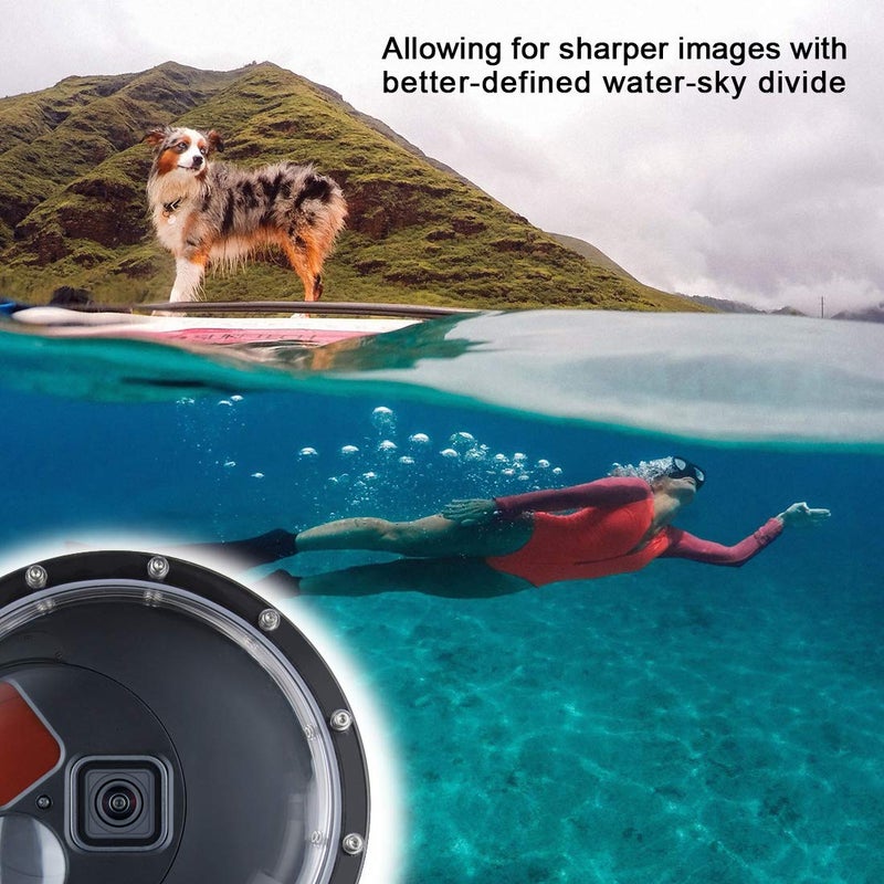 SOONSUN دوم بورت SOONSUN لكاميرات GoPro Hero 9 10 11 12 13 Black، عدسة قبة تحت الماء مع غلاف مقاوم للماء مزود بفلتر أحمر قابل للتبديل، فلتر ماكرو مقرب 10x ووضع قياسي - Image 3