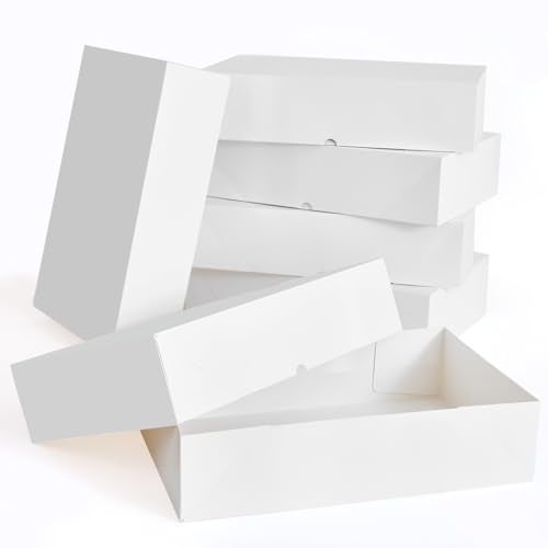 YANGTE 12 Premium Gift Boxes with Lids for Presents Extra Large White Boxes for Wrapping Gifts 4inch Deep Clothing Gift Boxes for Robe Sweater Shirt and Christams Gift - Image 2