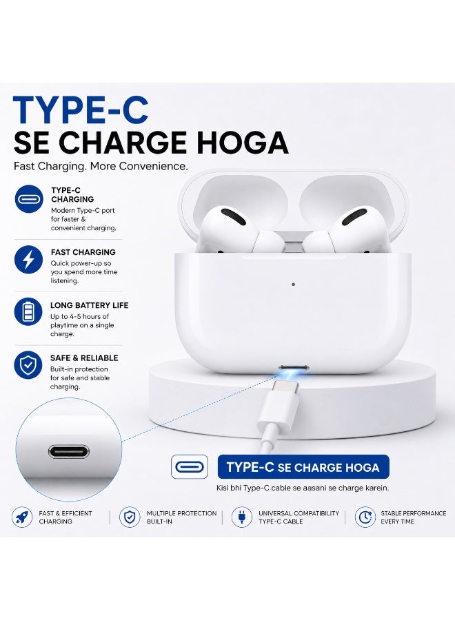 سماعات أذن لاسلكية TWS مع بلوتوث 5.3، صوت Hi-Fi، ميكروفون بخاصية إلغاء الضوضاء، وعلبة شحن Type-C - Image 2