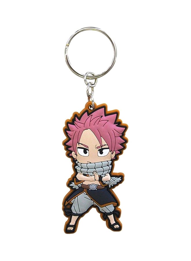 Abysse Corp Fairy Tail Natsu PVC Keychain Silver/Pink/Beige - Image 1