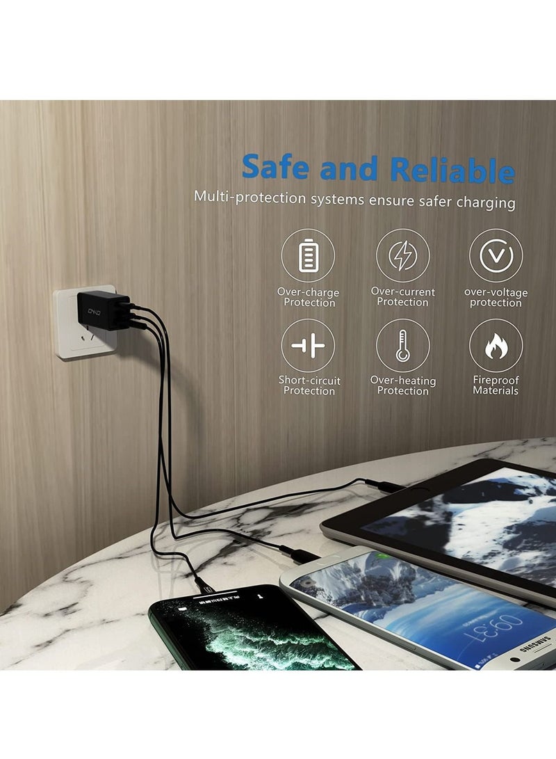 USB C Plug, 45W USB C Charger Plug for i phone 13, 2 Ports PD & QC 3.0 Power Adapter Charger, USB C Wall Charger Fast Charging for i phone 13 Pro/12 Pro Max/11 XS XR X, Samsung, i Pad, Black - Image 2