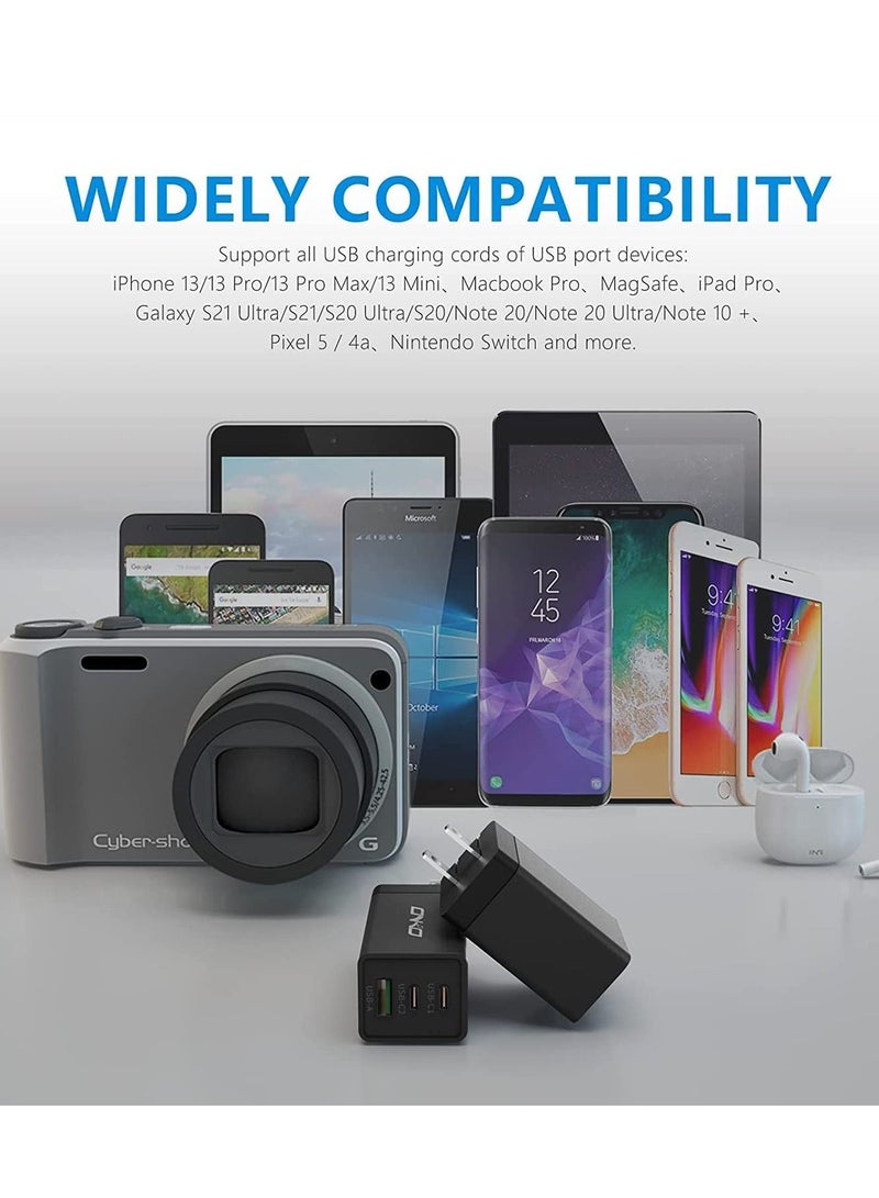 USB C Plug, 45W USB C Charger Plug for i phone 13, 2 Ports PD & QC 3.0 Power Adapter Charger, USB C Wall Charger Fast Charging for i phone 13 Pro/12 Pro Max/11 XS XR X, Samsung, i Pad, Black - Image 5