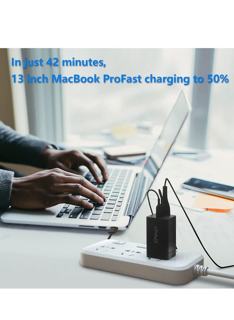 USB C Plug, 45W USB C Charger Plug for i phone 13, 2 Ports PD & QC 3.0 Power Adapter Charger, USB C Wall Charger Fast Charging for i phone 13 Pro/12 Pro Max/11 XS XR X, Samsung, i Pad, Black - Image 4