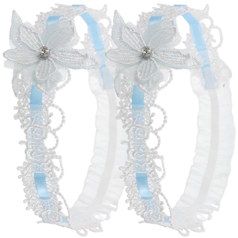 1 Pair Bridal Lace Floral Garters for Wedding Bride Leg Garters Elastic Leg Band Women Costume Accessories Stretch Leg garters - Image 1