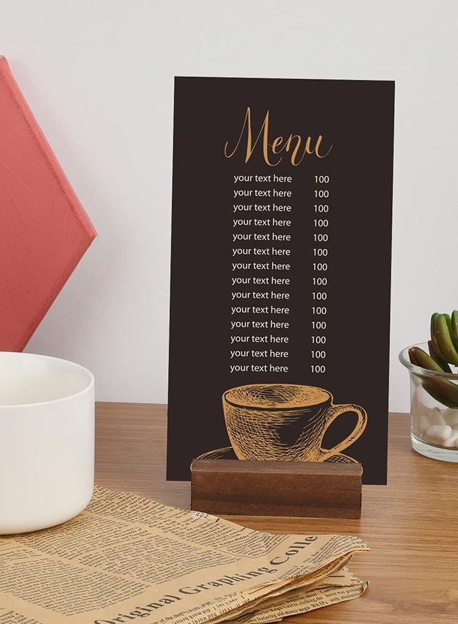 Sweet Life 6 pcs Oak Wood Place Card Holder Walnut Color Wooden Acrylic Sign Holder Table Decor Picture Display Stands, Centerpieces Table Number Signs for Holiday Decoration Wedding Party Events - Image 5