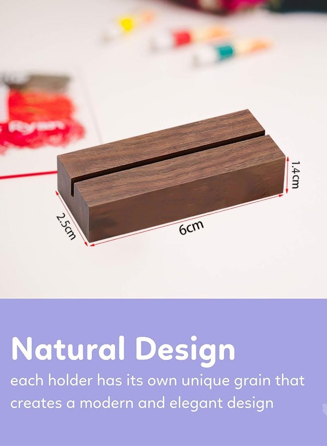 Sweet Life 6 pcs Oak Wood Place Card Holder Walnut Color Wooden Acrylic Sign Holder Table Decor Picture Display Stands, Centerpieces Table Number Signs for Holiday Decoration Wedding Party Events - Image 3
