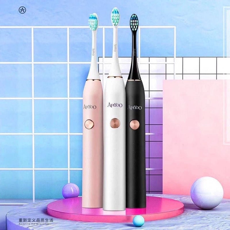 Apiyoo P7 Adult Electric Toothbrush, Automatic Waterproof Sonic, Soft Bristles, Couples Gift, White - Image 2