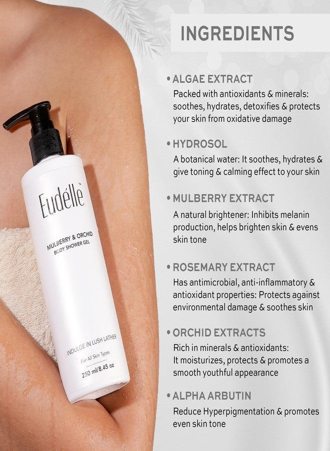 Eudelle Mulberry & Orchid Hydrating Body Wash with Sabiwhite for Radiance | Amino Acids & Hyaluronic Acid for Skin Nourishment (2) - Image 3