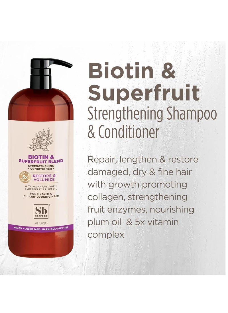 Soapbox Biotin & Collagen Super Fruit Conditioner for Thin, Fine, Thinning Hair | Volumizing & Softening Conditioner to Promote Hair Growth, Strength, Fullness, 1 Liter Pump Bottle - pzsku/ZA1CB90D280A0769E60B0Z/45/_/1738677882/6990821d-f1d7-47f7-995f-56555db4d12a