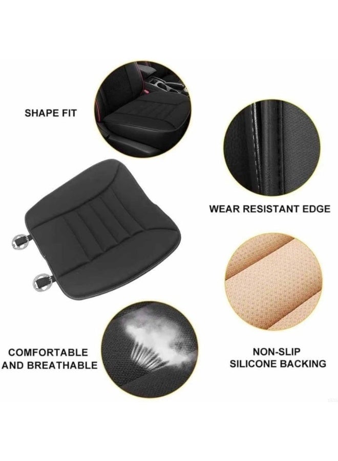 jaexest Premium PU Leather Car Seat Cushion – Comfortable, Breathable, Anti-Slip Pad for Auto Seats (Brown) - Image 2