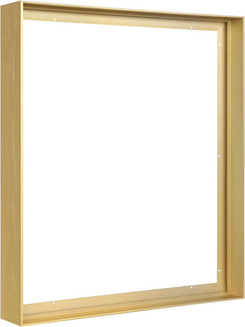 FOLKOR إطار عائم للوحات قماشية مقاس 24×32، إطار قماشي معدني DIY بعمق 1.5 بوصة إطار عائم لفن الجدار القماشي/صور شخصية/مناظر طبيعية لتزيين غرف المعيشة وغرف النوم والمطابخ (ذهبي) - Image 1