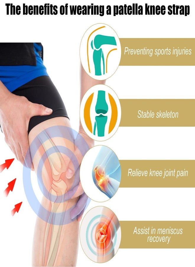 PEUTIER 2pcs Patellar Tendon Support Strap, Patella Stabilizer Pain Make Knee Band Pain Relief Comfortable Silicone Knee Brace Pads for Running Jumpers Sports Football Volleyball Basketball Men Women - Image 5