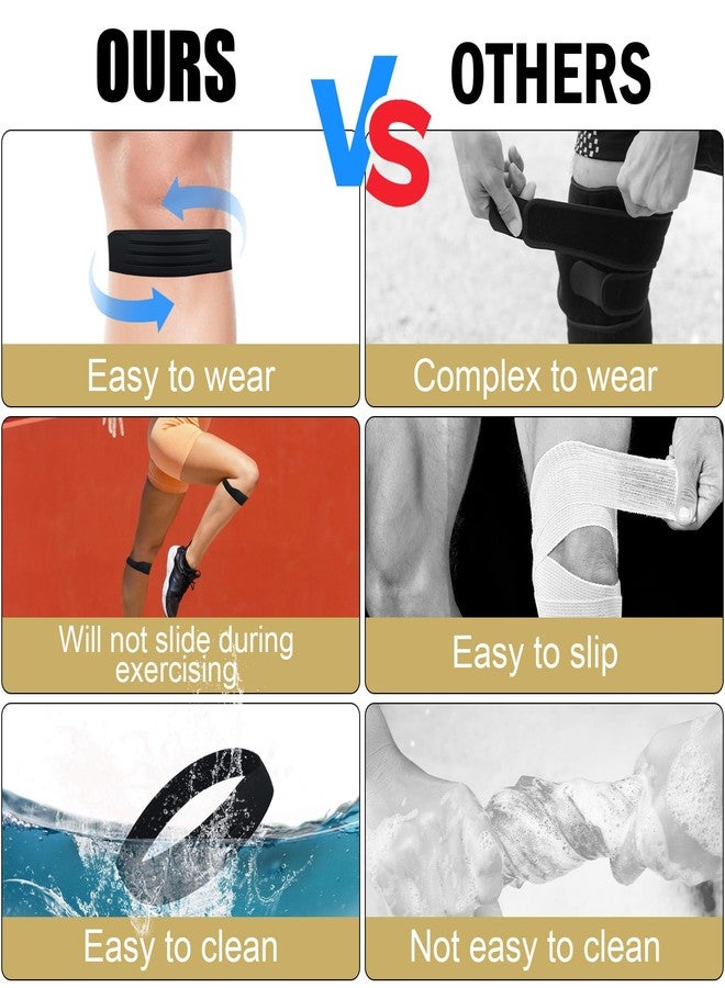 PEUTIER 2pcs Patellar Tendon Support Strap, Patella Stabilizer Pain Make Knee Band Pain Relief Comfortable Silicone Knee Brace Pads for Running Jumpers Sports Football Volleyball Basketball Men Women - Image 3