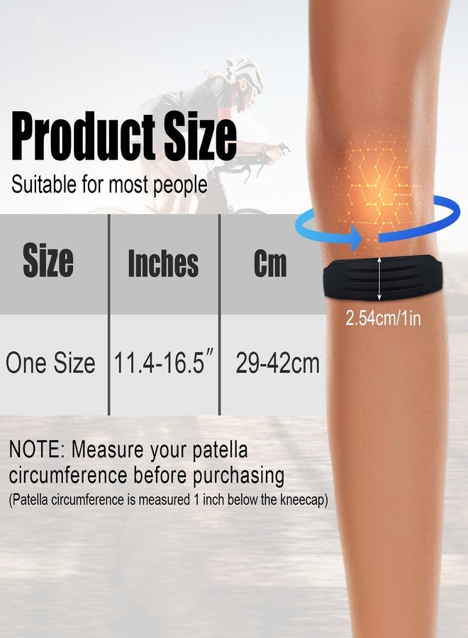 PEUTIER 2pcs Patellar Tendon Support Strap, Patella Stabilizer Pain Make Knee Band Pain Relief Comfortable Silicone Knee Brace Pads for Running Jumpers Sports Football Volleyball Basketball Men Women - Image 2