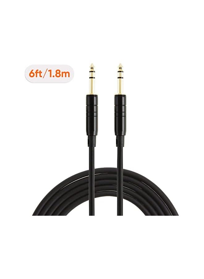 CableCreation - كابل توصيل مقاس 1/4 بوصة، 6 أقدام، 6.35 مم إلى 6.35 مم، أسلاك توصيل الجيتار/كابل دواسة الآلة للوحة المفاتيح، ومكبر الصوت، والجيتار، ولوحة الخلط، ولوحات الدواسات، والبيانو والمزيد، 1.8 متر/72 بوصة - Image 1