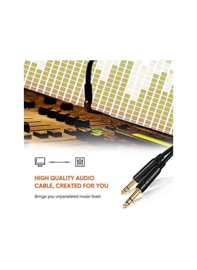 CableCreation - كابل توصيل مقاس 1/4 بوصة، 6 أقدام، 6.35 مم إلى 6.35 مم، أسلاك توصيل الجيتار/كابل دواسة الآلة للوحة المفاتيح، ومكبر الصوت، والجيتار، ولوحة الخلط، ولوحات الدواسات، والبيانو والمزيد، 1.8 متر/72 بوصة - Image 1
