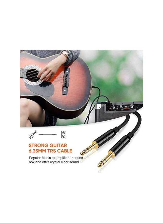 CableCreation - كابل توصيل مقاس 1/4 بوصة، 6 أقدام، 6.35 مم إلى 6.35 مم، أسلاك توصيل الجيتار/كابل دواسة الآلة للوحة المفاتيح، ومكبر الصوت، والجيتار، ولوحة الخلط، ولوحات الدواسات، والبيانو والمزيد، 1.8 متر/72 بوصة - Image 1