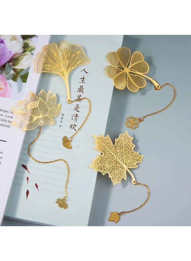 HELPS Creative Stationery Hollow Metal Bookmark Crafts Wenchuang Small Fresh Yellow Bookmark Exquisite Gift For Students - Image 2