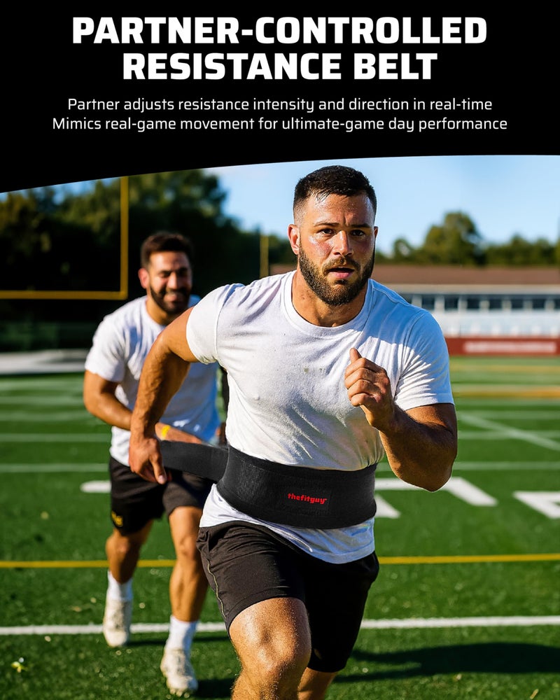 THEFITGUY حزام تدريب السرعة THEFITGUY - مقابض سحب غير مرنة للشريك للتدريب في اتجاهات متعددة ومقاومة السرعة العالية، مثالي لكرة القدم، والسوكير، والمضمار - Image 2