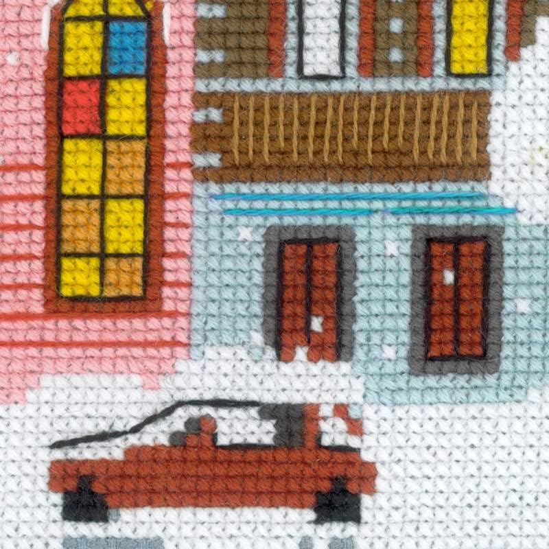 Riolis - Christmas City 1683, Christmas Cross Stitch Kit 23,62" x 8,27", Cross Stitch Kits for Beginners & Advanced, Cross Stitch Kits for Adults, Counted Stitching Kits, Embroidery Kit Holiday - Image 3
