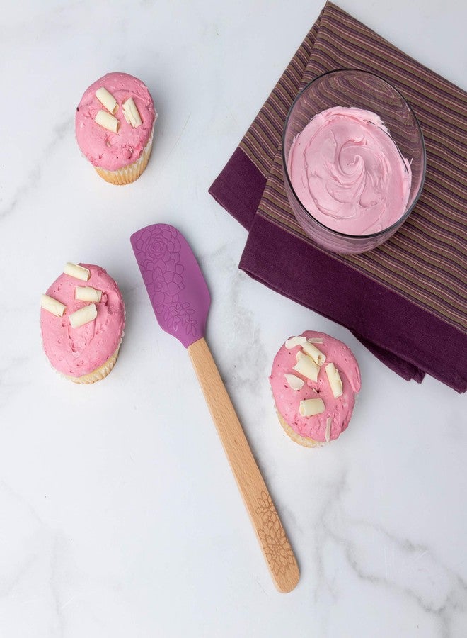 Talisman Designs Silicone Spatula & Laser Etched Beechwood Handle | Succulent Design | Cute &, Functional Kitchen Tool |, Natural Wooden Decorative Spatula - Image 4