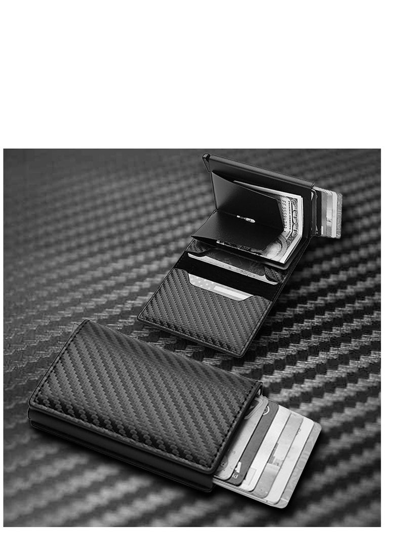 KASTWAVE Card Holder Wallet with Coin Pocket Magnetic Closure Pop Up Cards, With ID Window Leather Wallet for Cash & Credit Cards, Slim Business Credit Card Wallet with Money Pocket for Men - Image 3