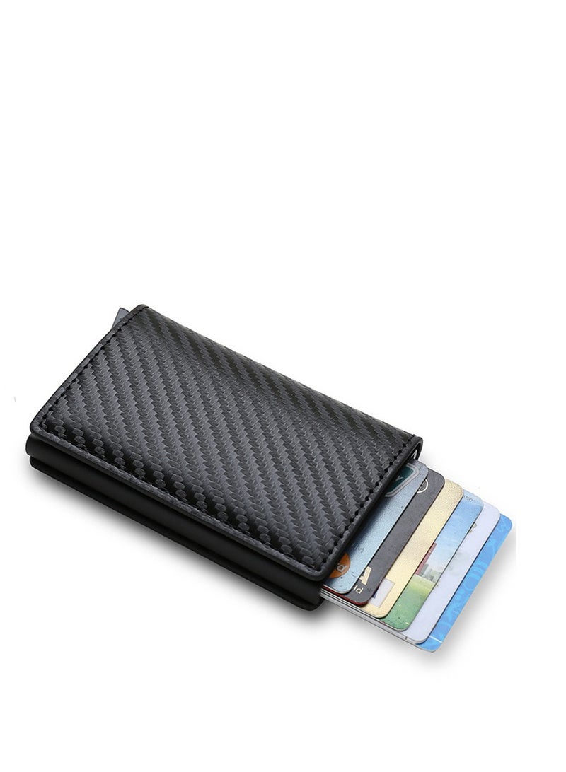KASTWAVE Card Holder Wallet with Coin Pocket Magnetic Closure Pop Up Cards, With ID Window Leather Wallet for Cash & Credit Cards, Slim Business Credit Card Wallet with Money Pocket for Men - Image 1