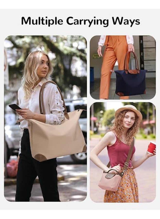 32L Large Travel Tote Bags Zipper for Women, 2 Pcs Carry on Casual Shoulder Bag Handbag with Small Toiletry Bag for School Work Travel Shopping Bags for Women (Brown) - Image 5