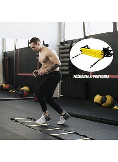 Arabest Fawoonu Speed Agility Training Kit Agility Ladder Football Ladder with 12-Rung with 12 Cones and 4 Stakes Football Training Equipment Speed Agility Training Kit  - Image 2
