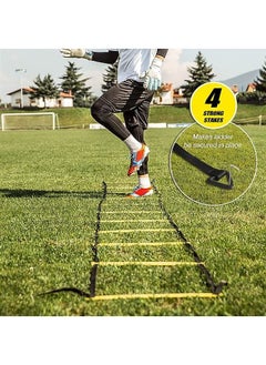 Arabest Fawoonu Speed Agility Training Kit Agility Ladder Football Ladder with 12-Rung with 12 Cones and 4 Stakes Football Training Equipment Speed Agility Training Kit  - Image 3