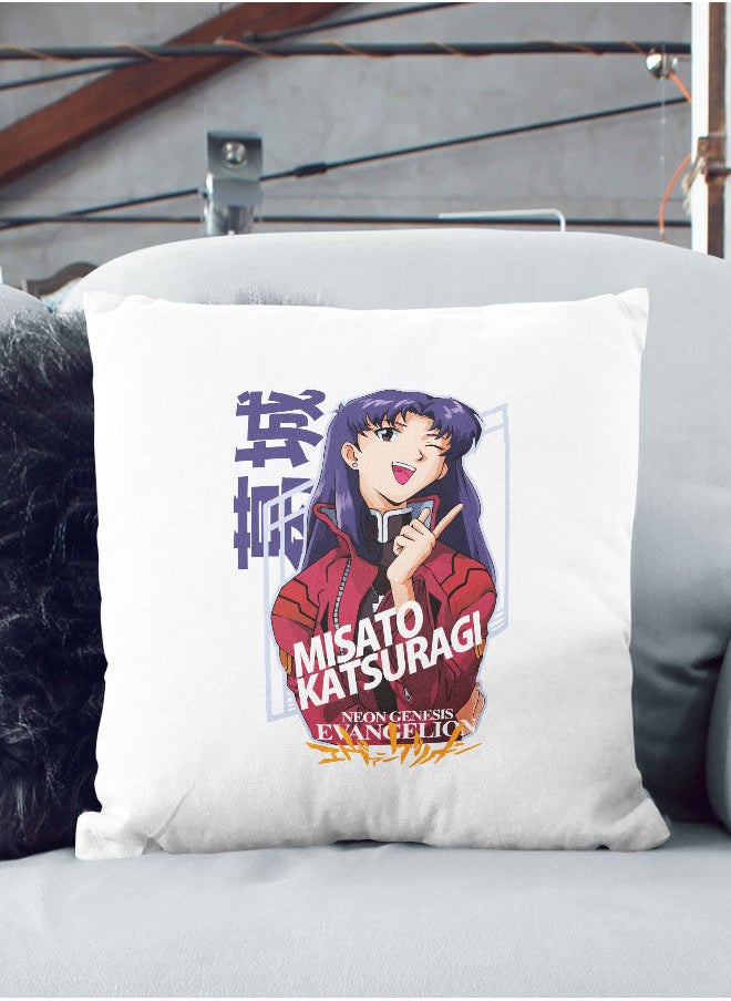 LIT - Neon Genesis Evangelion Throw Pillow Neon Genesis Evangelion Couch Cushion Misato Katsuragi Accent Pillow Cute Anime Character Anime Character Fan- - Image 1