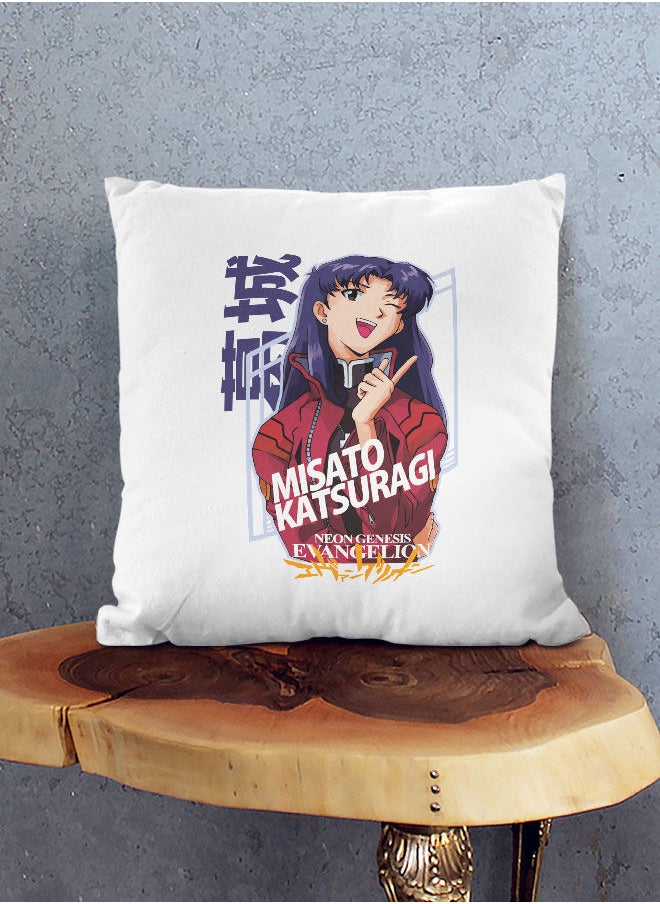 LIT - Neon Genesis Evangelion Throw Pillow Neon Genesis Evangelion Couch Cushion Misato Katsuragi Accent Pillow Cute Anime Character Anime Character Fan- - Image 1