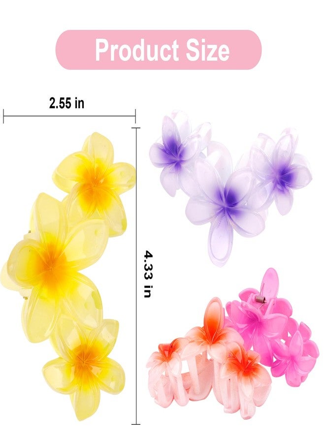 ANBALA Colorful Hawaiian Flower Hair Clips for Women - Large Non-Slip Claw Clips with Strong Hold, Beach Hair Accessories for Thick Hair - Image 5