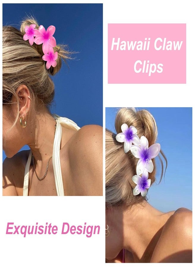 ANBALA Colorful Hawaiian Flower Hair Clips for Women - Large Non-Slip Claw Clips with Strong Hold, Beach Hair Accessories for Thick Hair - Image 3