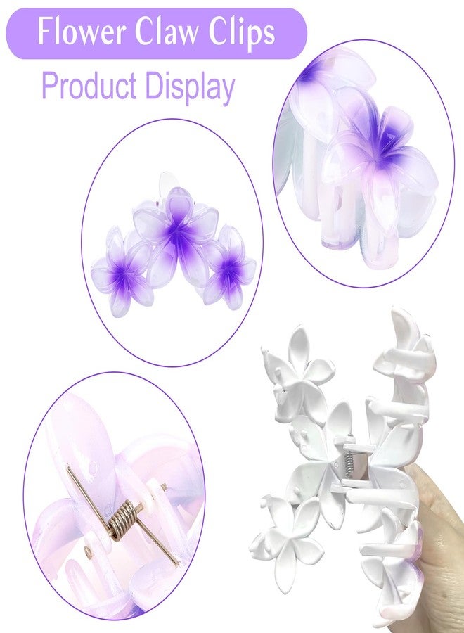 ANBALA Colorful Hawaiian Flower Hair Clips for Women - Large Non-Slip Claw Clips with Strong Hold, Beach Hair Accessories for Thick Hair - Image 2