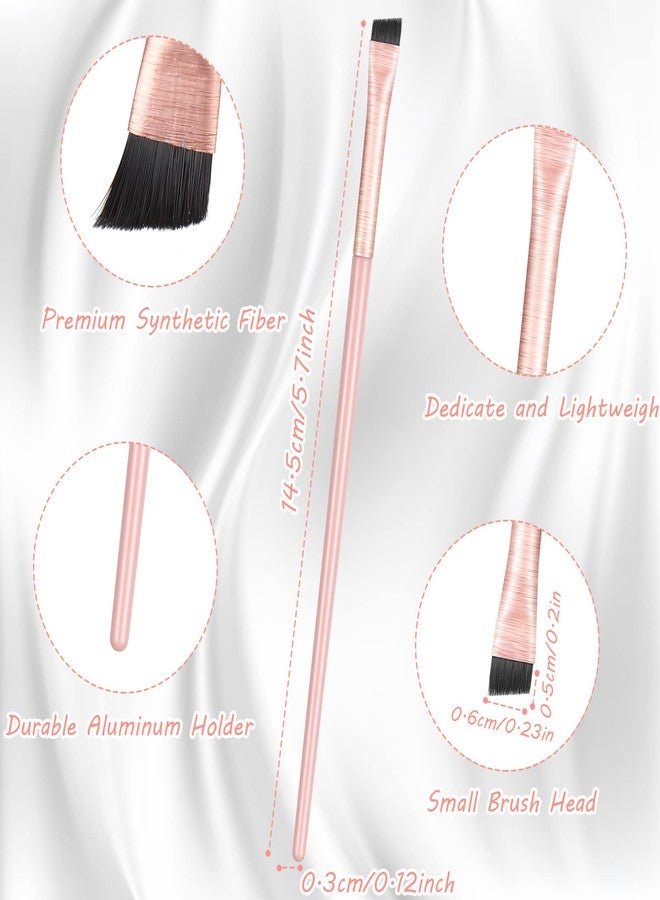Maitys 12 Pieces Eyeliner Eyebrow Fine Angled Brush Slanted Eyeliner Makeup Tip Thin Slanted Flat Angle Artificial Bristles Eyebrow Brush for Cosmetic(Pink) - Image 2