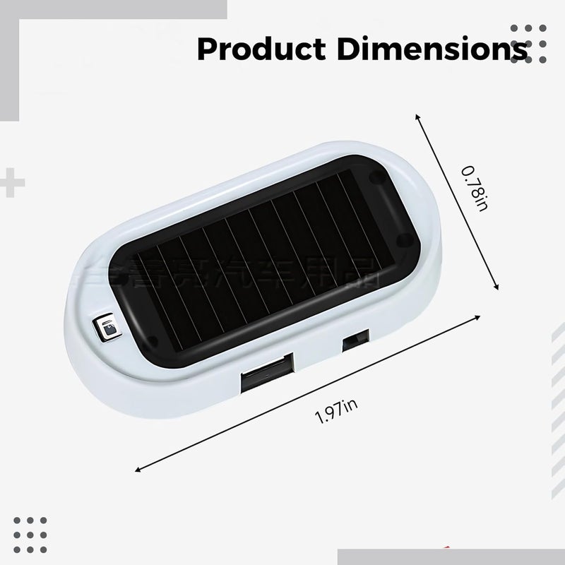4 Pcs Solar Powered Car Alarm Light Set, Simulated Dummy Warning Anti-Theft LED Flashing Security Light with USB Port, Red & Blue Car Alarm, Wireless Universal Fit - Image 5