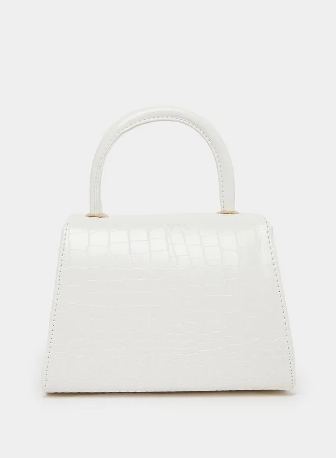 Styli Textured Handbag with Detachable Strap