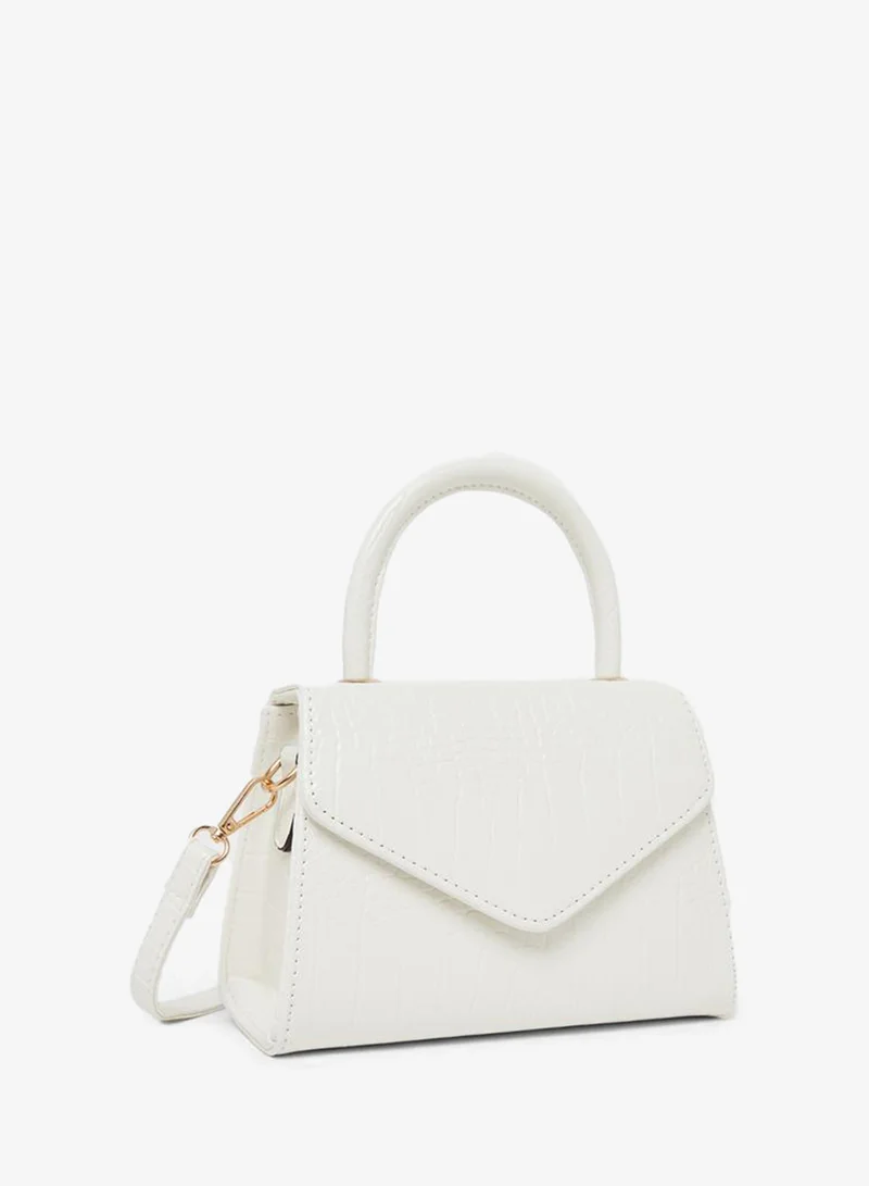 Styli Textured Handbag with Detachable Strap