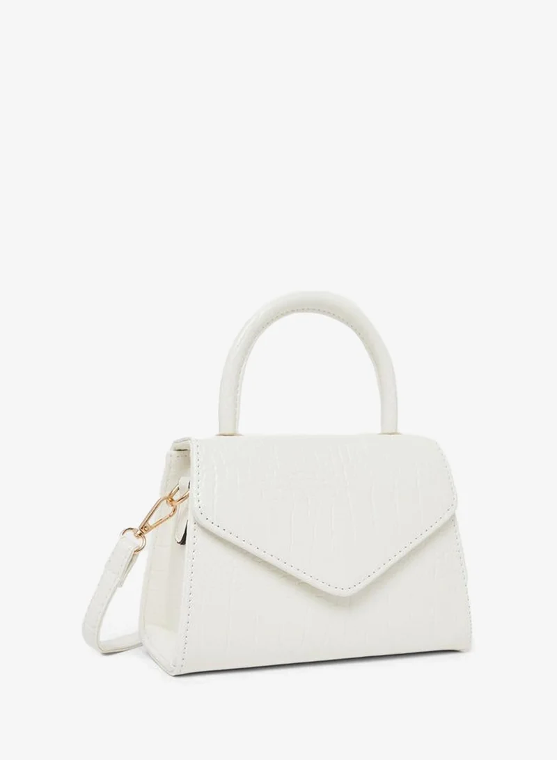 Styli Textured Handbag with Detachable Strap