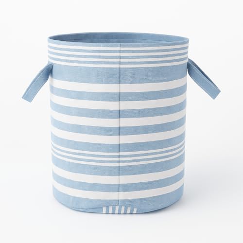 Värde Laundry Bag with Handle Pack of 1 | Foldable Clothes Laundry Bag | Also Works as Carry Bag | Lightweight & Durable | Perfect for College, Travel, and Daily Use | Handloom Blue - Image 2
