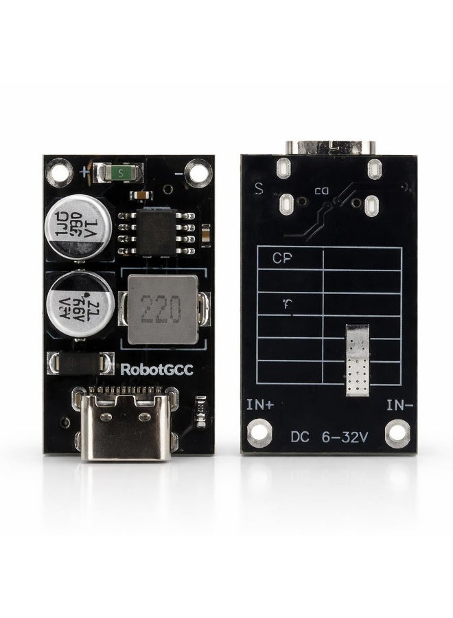 robotgcc Step Down Voltage Regulator Module DC Buck Converter Fast Charging USB Type C Power Supply Board 12V 24V to 5V Stable Output for Arduino IoT Robotics Smart Devices DIY Projects - Image 3