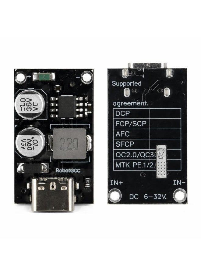 robotgcc Step Down Voltage Regulator Module DC Buck Converter Fast Charging USB Type C Power Supply Board 12V 24V to 5V Stable Output for Arduino IoT Robotics Smart Devices DIY Projects - Image 1