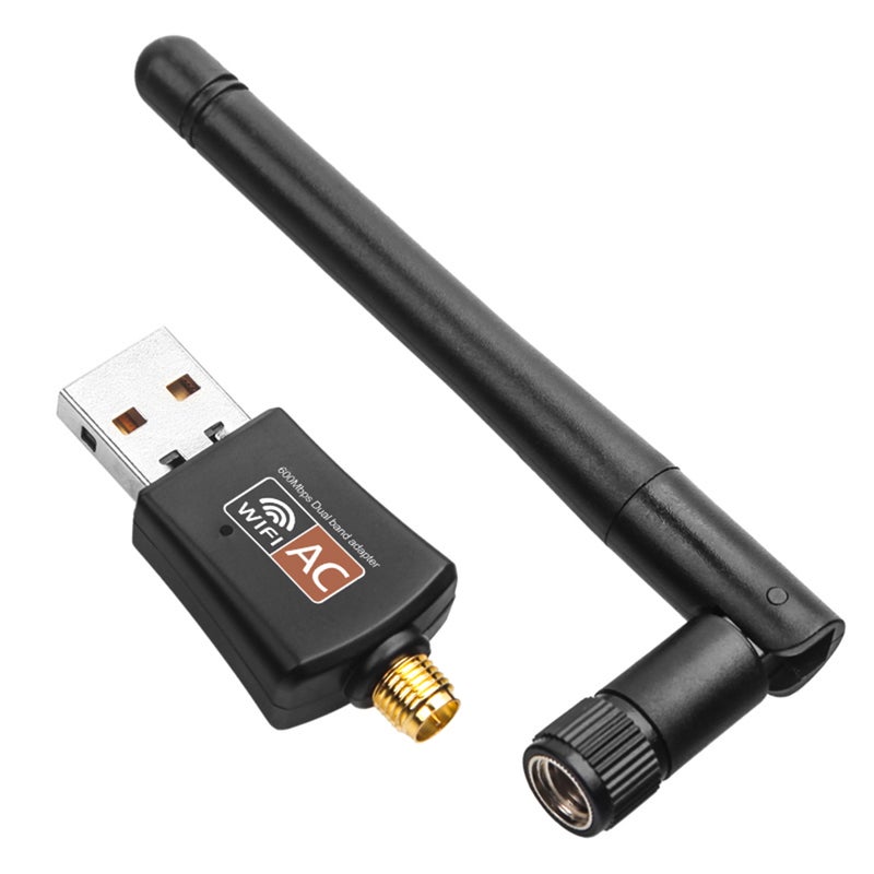USB WiFi Adapter 600Mbps Dual Band Wireless Network Adapter Dongle 2.4GHz / 5.0GHz Ethernet 802.11AC w/ Antenna for Laptop Desktop Tablet PC Smart Phone - Image 1