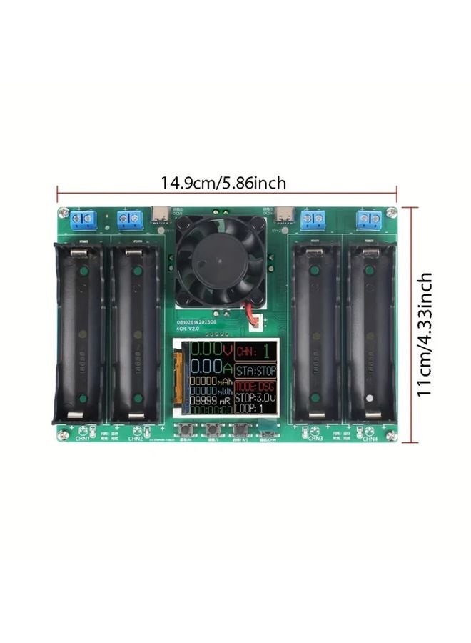 1Pc LCD Digital Battery Capacity Tester 18650 Type C 4 Channel Display MAh Lithium - Image 3